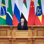 On July 11, 2024, Russian President Vladimir Putin addressed the BRICS Parliamentary Forum in Saint Petersburg, Russia.